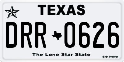 TX license plate DRR0626