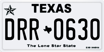 TX license plate DRR0630