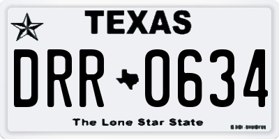 TX license plate DRR0634