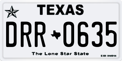 TX license plate DRR0635