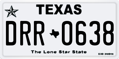 TX license plate DRR0638
