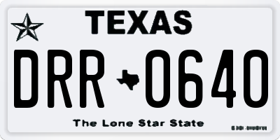 TX license plate DRR0640