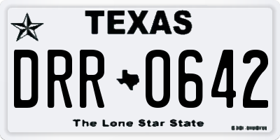 TX license plate DRR0642