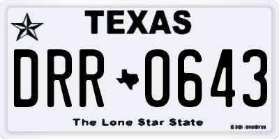 TX license plate DRR0643