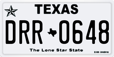 TX license plate DRR0648