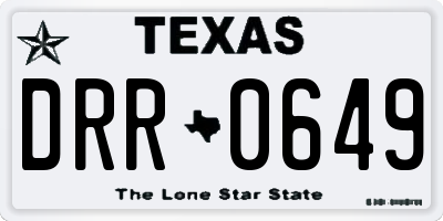 TX license plate DRR0649
