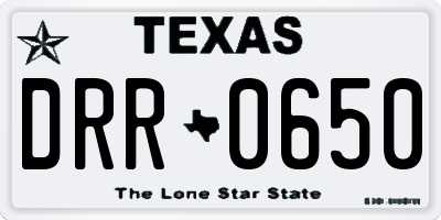 TX license plate DRR0650