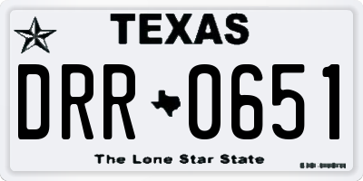 TX license plate DRR0651