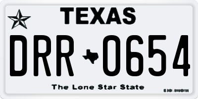 TX license plate DRR0654