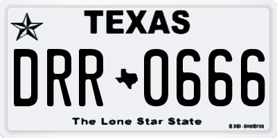 TX license plate DRR0666