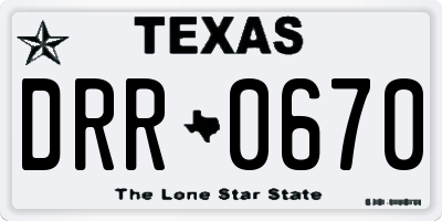 TX license plate DRR0670
