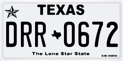 TX license plate DRR0672