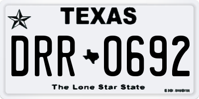 TX license plate DRR0692