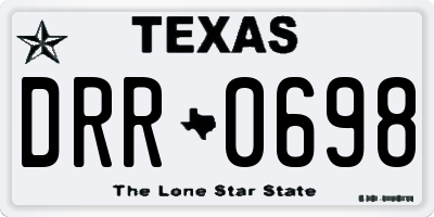 TX license plate DRR0698
