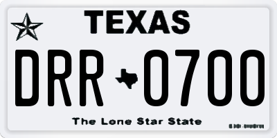 TX license plate DRR0700