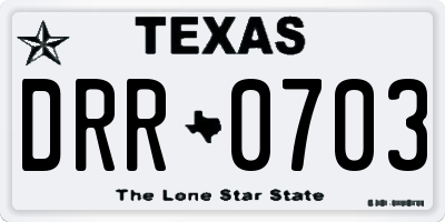 TX license plate DRR0703