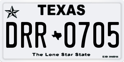 TX license plate DRR0705