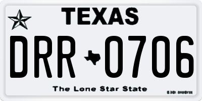 TX license plate DRR0706
