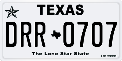 TX license plate DRR0707