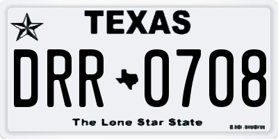 TX license plate DRR0708