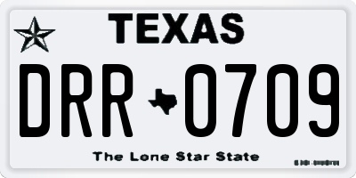 TX license plate DRR0709