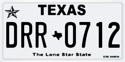 TX license plate DRR0712