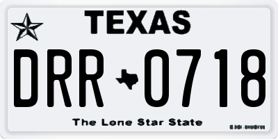 TX license plate DRR0718