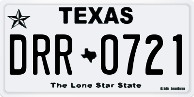 TX license plate DRR0721