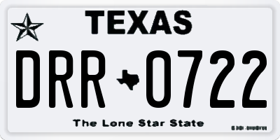 TX license plate DRR0722