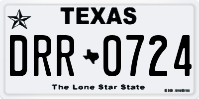 TX license plate DRR0724