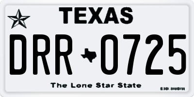 TX license plate DRR0725