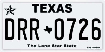 TX license plate DRR0726