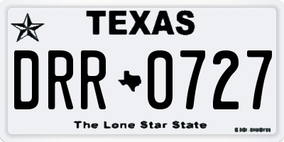 TX license plate DRR0727