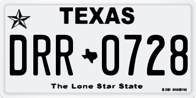 TX license plate DRR0728