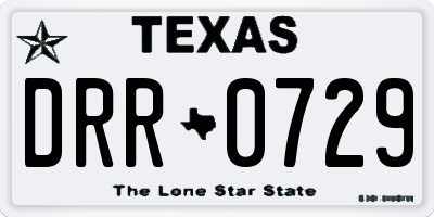 TX license plate DRR0729