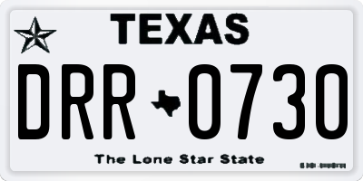 TX license plate DRR0730