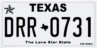TX license plate DRR0731