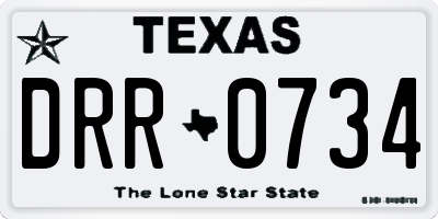 TX license plate DRR0734