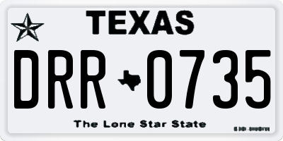 TX license plate DRR0735