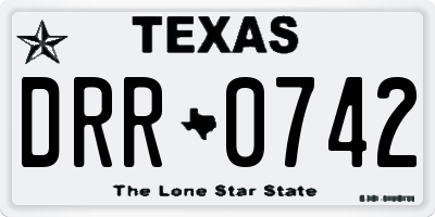 TX license plate DRR0742
