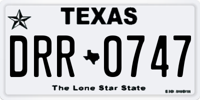 TX license plate DRR0747