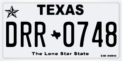 TX license plate DRR0748