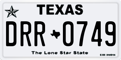 TX license plate DRR0749