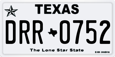 TX license plate DRR0752