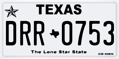 TX license plate DRR0753