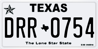 TX license plate DRR0754