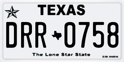 TX license plate DRR0758