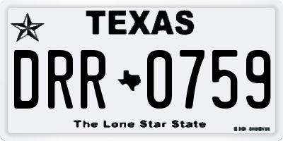 TX license plate DRR0759
