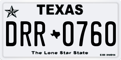 TX license plate DRR0760