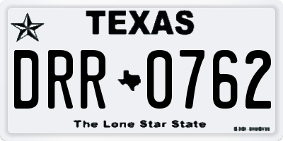 TX license plate DRR0762
